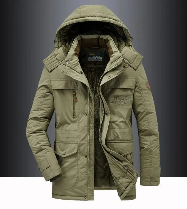 Thermos - Parka Winterjas Heren – Warm Gevoerd met Capuchon en Meerdere Zakken