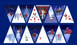 Tomtens Forest Friends | Half Yard Bunting Panel by Eva Melhuish for Lewis & Irene | CE29