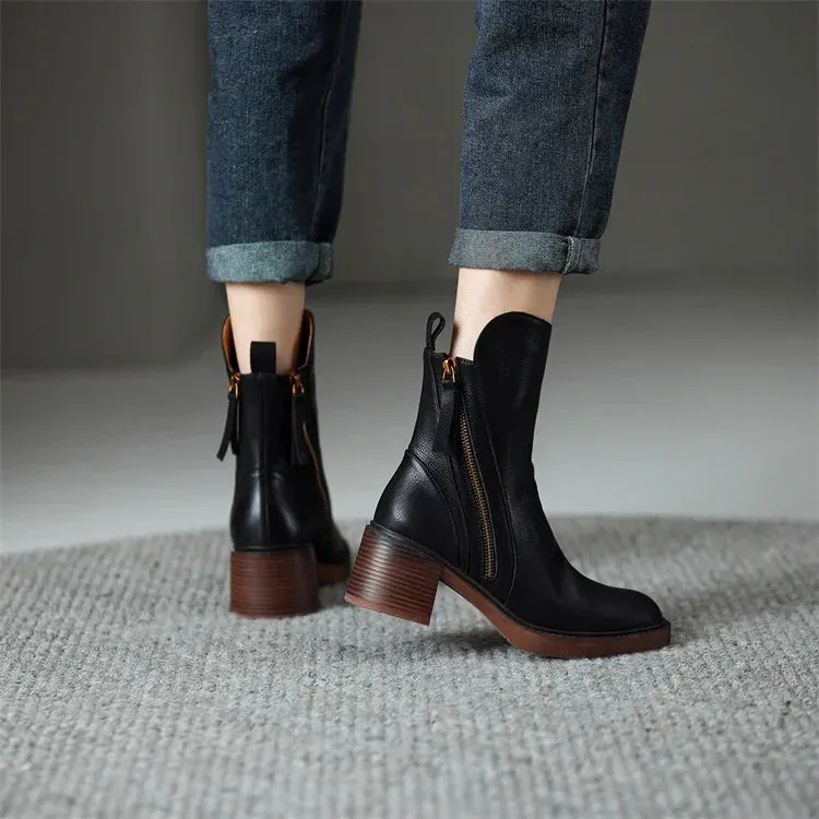 TRAILBLAZER LEATHER ANKLE BOOTS