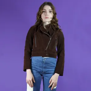 Vintage 1970s Brown Suede Cropped Western Jacket