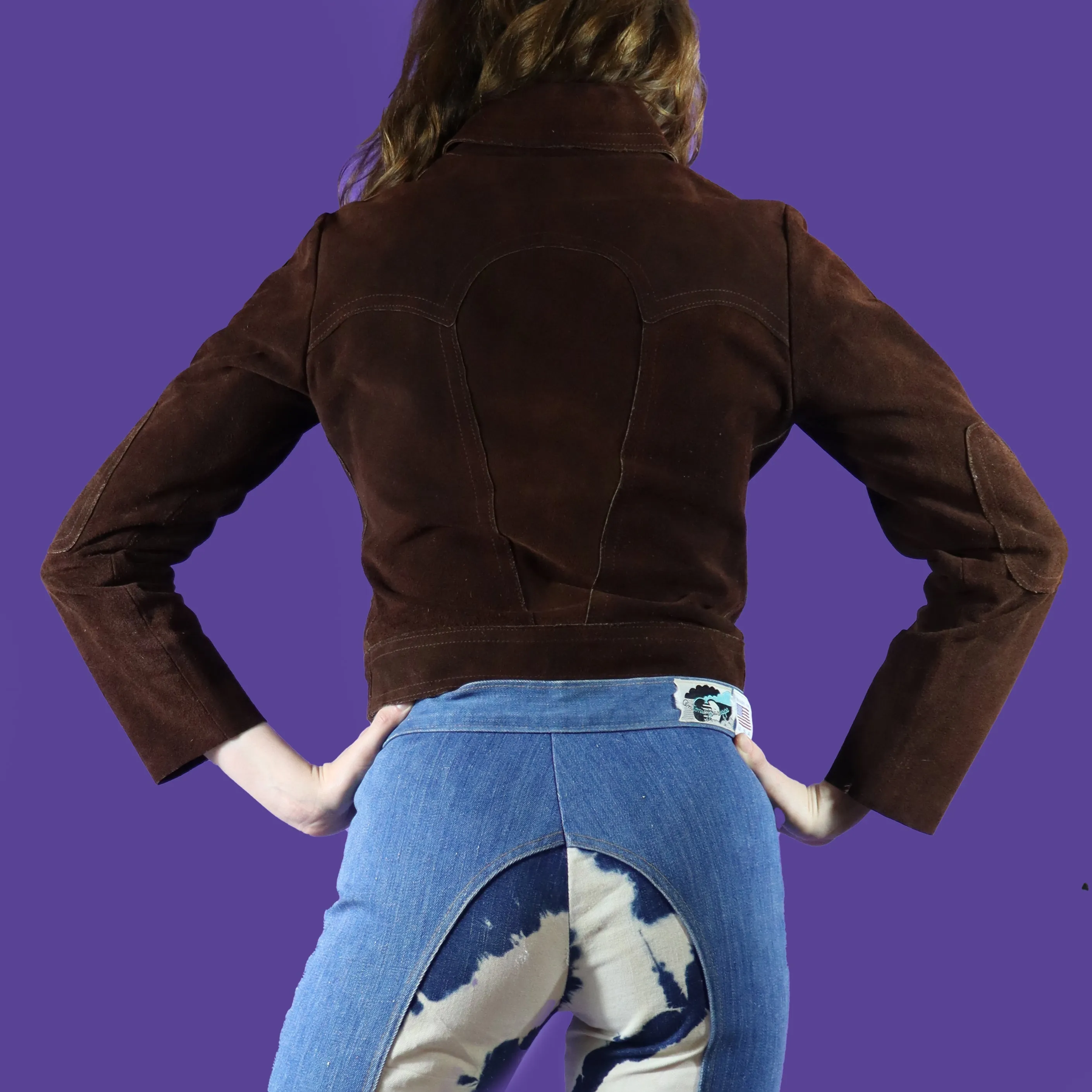 Vintage 1970s Brown Suede Cropped Western Jacket