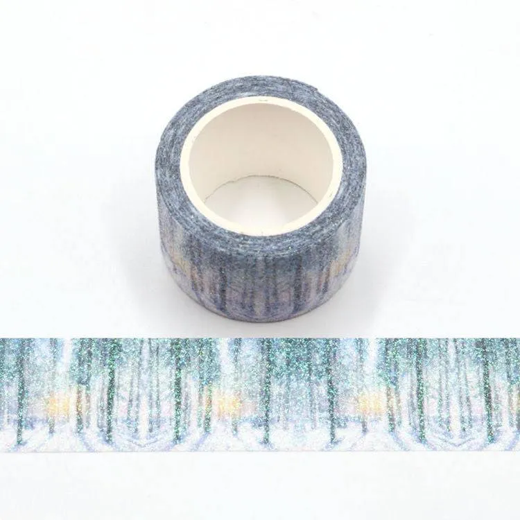 Winter Sun Forest Glitter Washi Tape