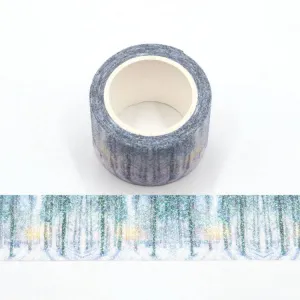Winter Sun Forest Glitter Washi Tape