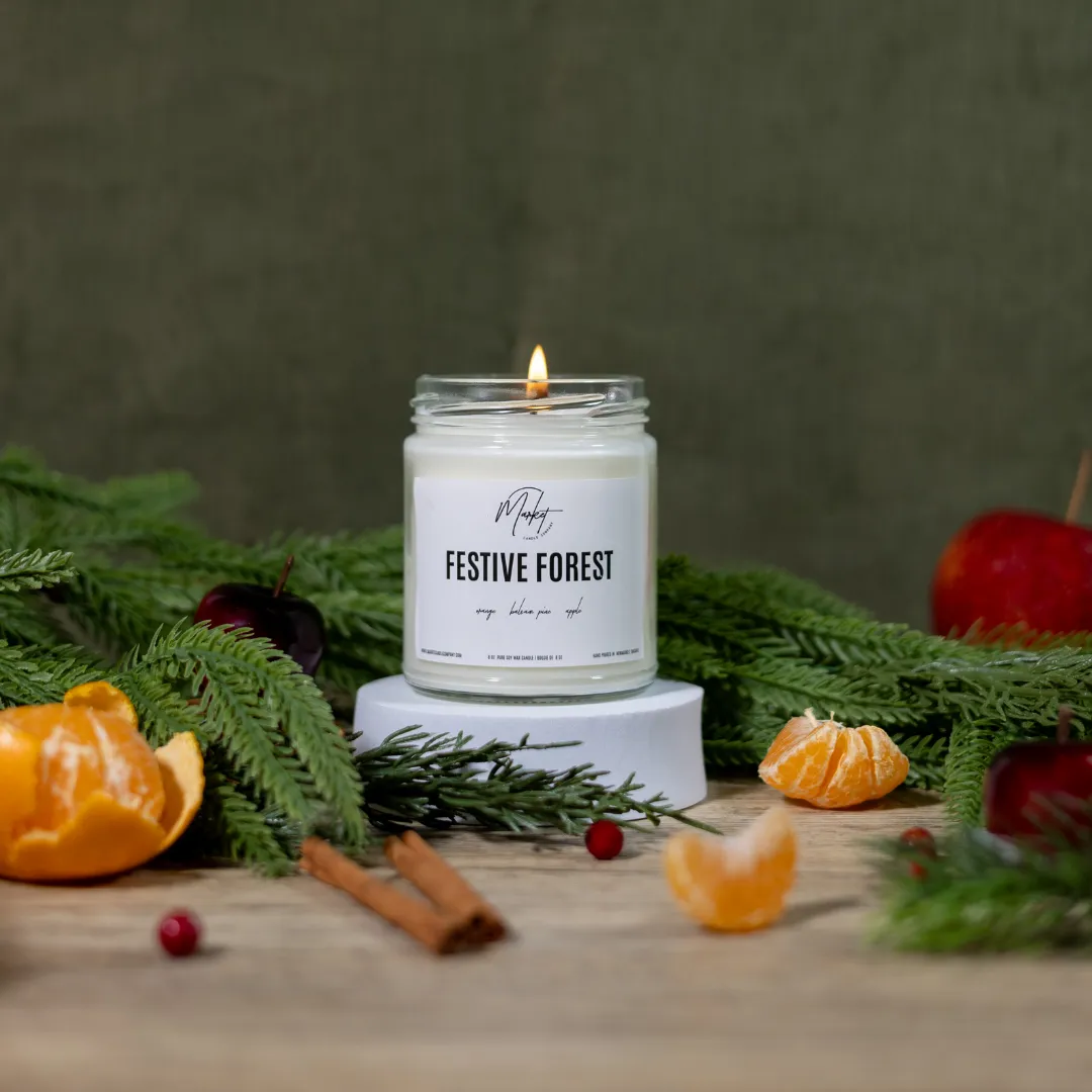 WINTER WHITE LABEL - FESTIVE FOREST SOY CANDLE - WHOLESALE