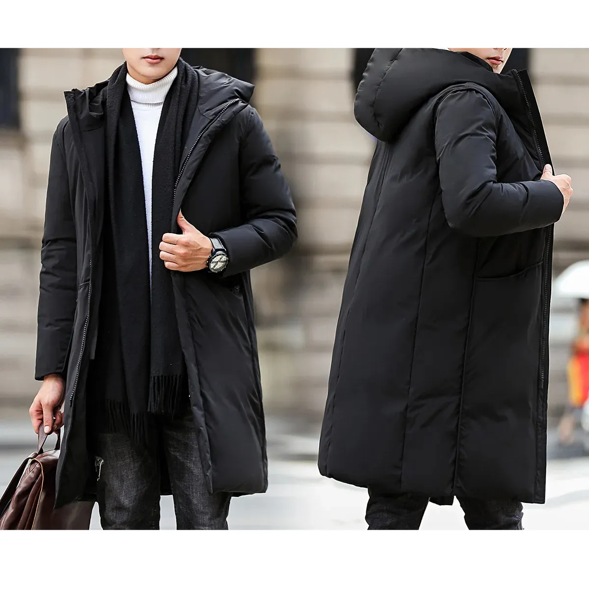 Wintkom - Parka Winterjas Heren – Lang Model met Capuchon en Warme Voering