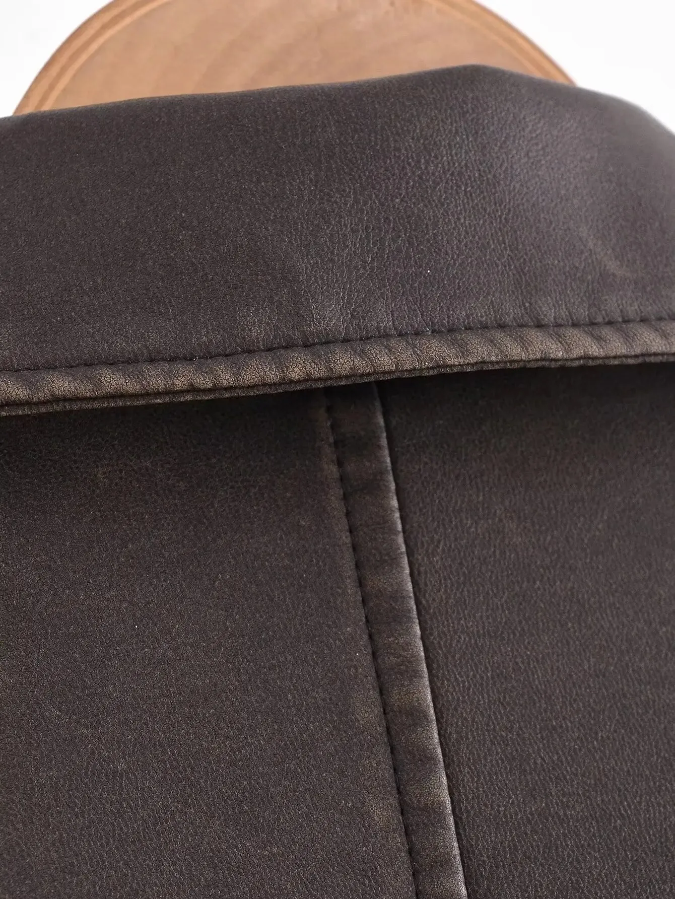 xakxx - Summer new retro fashion all-match lapel casual style black faux leather bomber cropped jacket